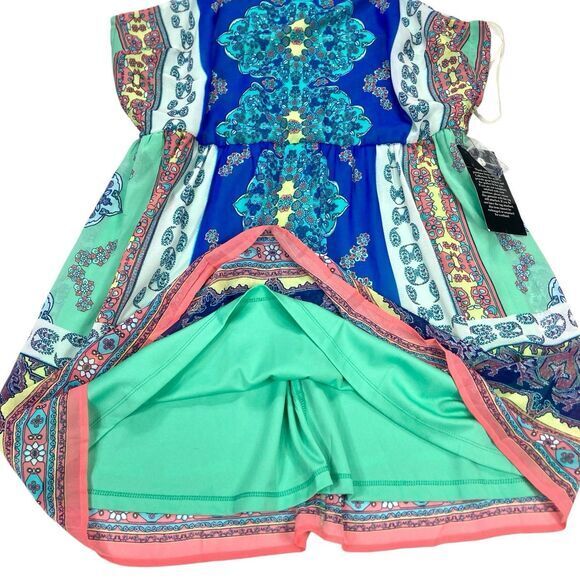 Loralette Dress Womens 2X Green Blue Paisley Print Summer Boho Beach Flowy NEW - Picture 5 of 16